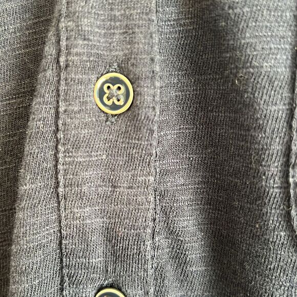 Talbots Navy Cotton Blend Button 3/4 Sleeve Shirt Dress Chest pockets Size Med - Picture 12 of 12